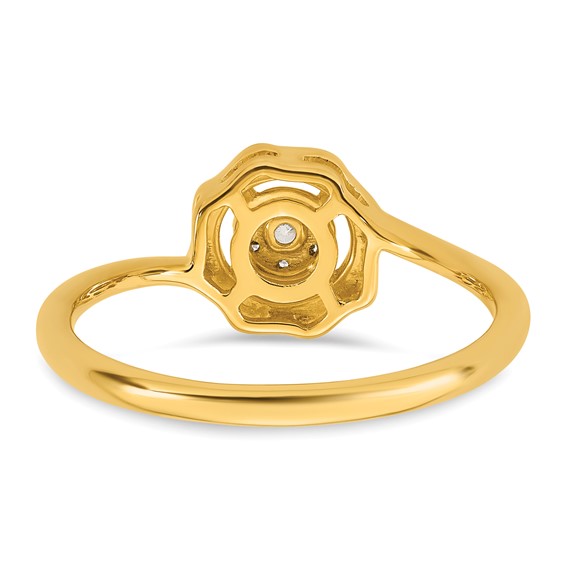 14k Complete Diamond Cluster Round Engagement Ring