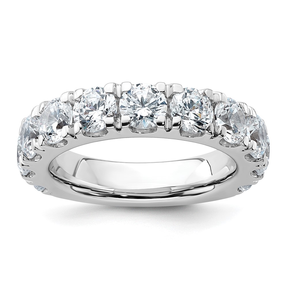 True Origin 14K White Gold 4 Carat Lab Grown Diamond VS+ F+ Complete Round Eleven Stone Ring