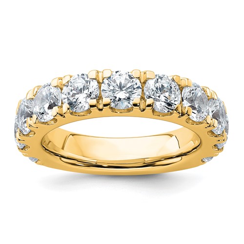 True Origin 14K Yellow Gold 4 Carat Lab Grown Diamond VS+ F+ Complete Round Eleven Stone Ring
