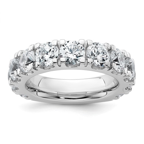 True Origin 14K White Gold 5 Carat Lab Grown Diamond VS+ F+ Complete Round Eleven Stone Ring