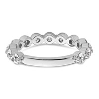 True Origin 14K White Gold 1.50 Carat Lab Grown Diamond VS+ F+ Complete Round Thirteen Stone Ring view 5