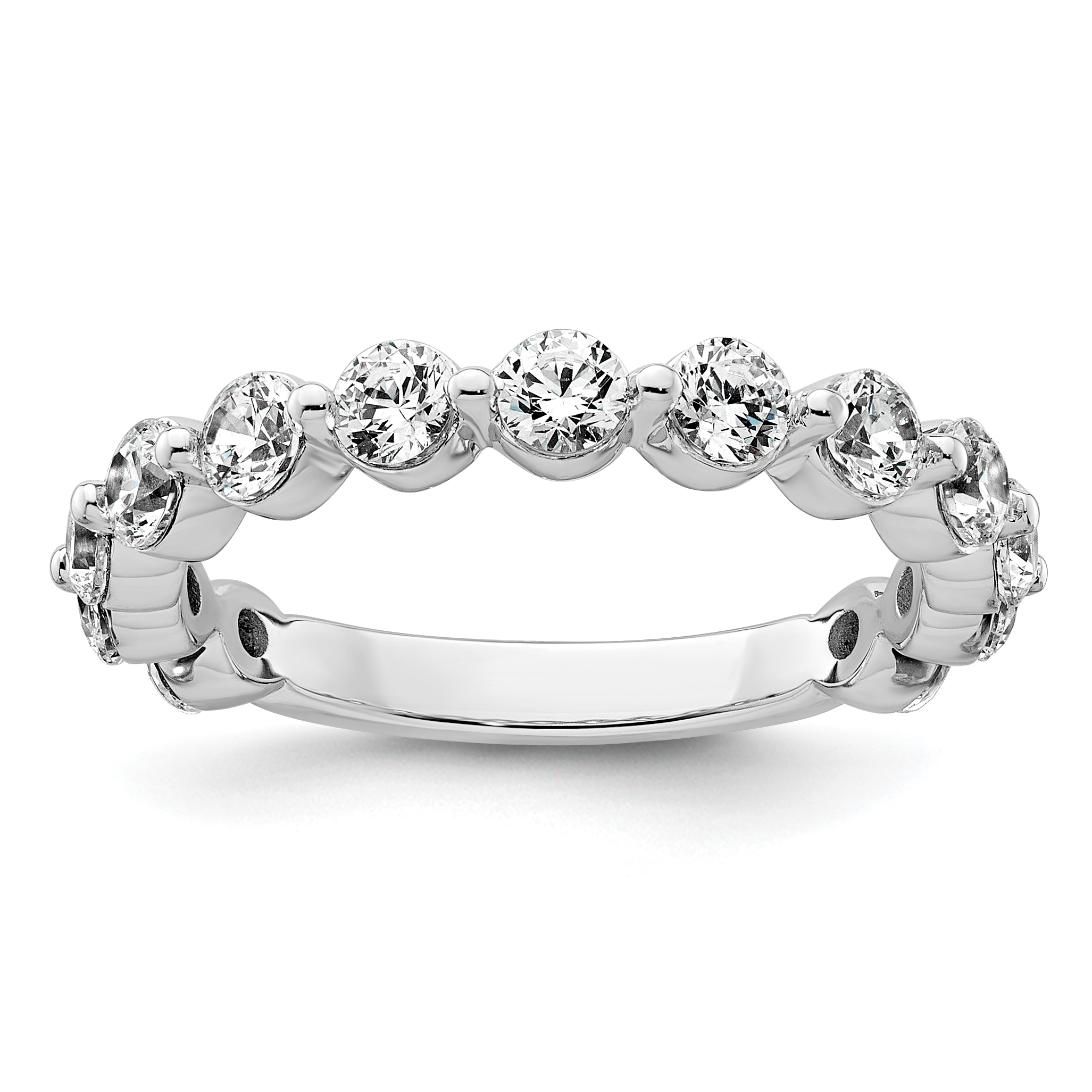 True Origin 14k White Gold 1 1/2 carat Lab Grown Diamond VS D E F Complete Thirteen Stone Ring (RM11020B-150-WLD)