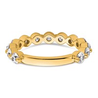 True Origin 14K Yellow Gold 1.50 Carat Lab Grown Diamond VS+ F+ Complete Round Thirteen Stone Ring view 5