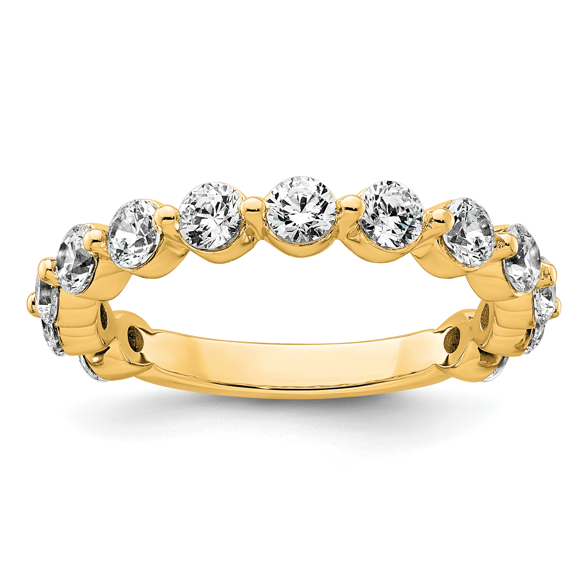 True Origin 14k 1 1/2 carat Lab Grown Diamond VS D E F Complete Thirteen Stone Ring (RM11020B-150-LD)