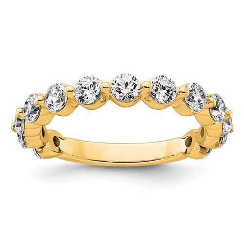 True Origin 14K Yellow Gold 1.50 Carat Lab Grown Diamond VS+ F+ Complete Round Thirteen Stone Ring