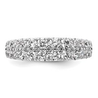 True Origin 14K White Gold 1.25 Carat Lab Grown Diamond VS+ F+ Double Row Complete Band view 4
