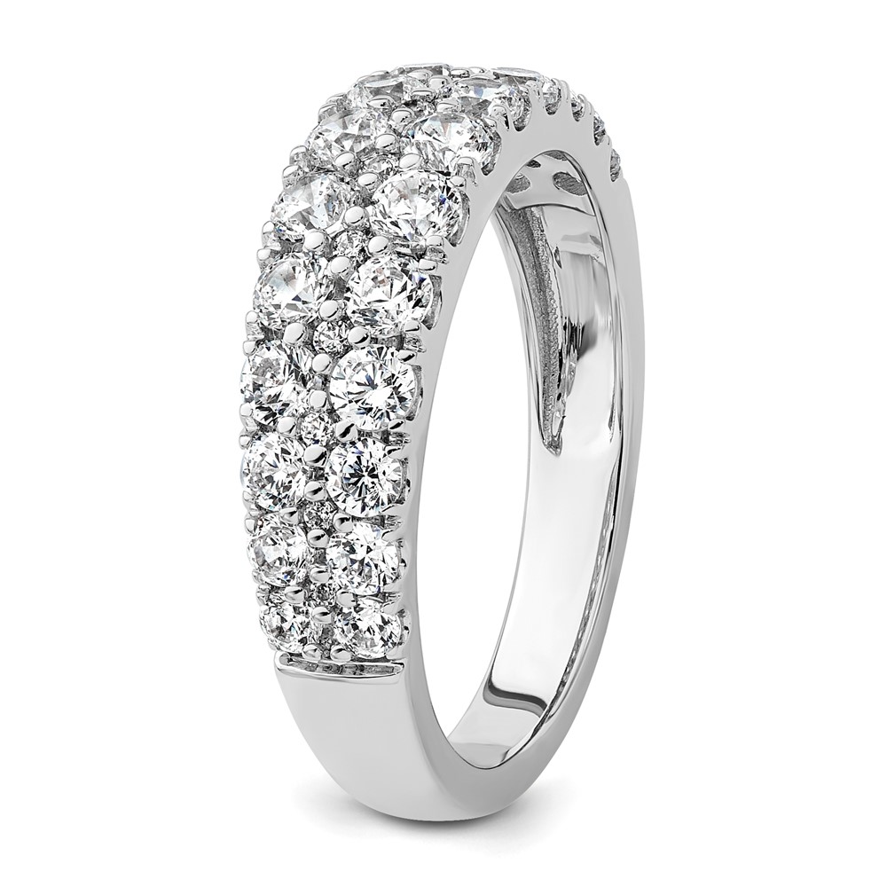 True Origin 14k White Gold 1 1/4 carat Lab Grown Diamond VS DEF Double Row Band (RM11021B-125-WLD)