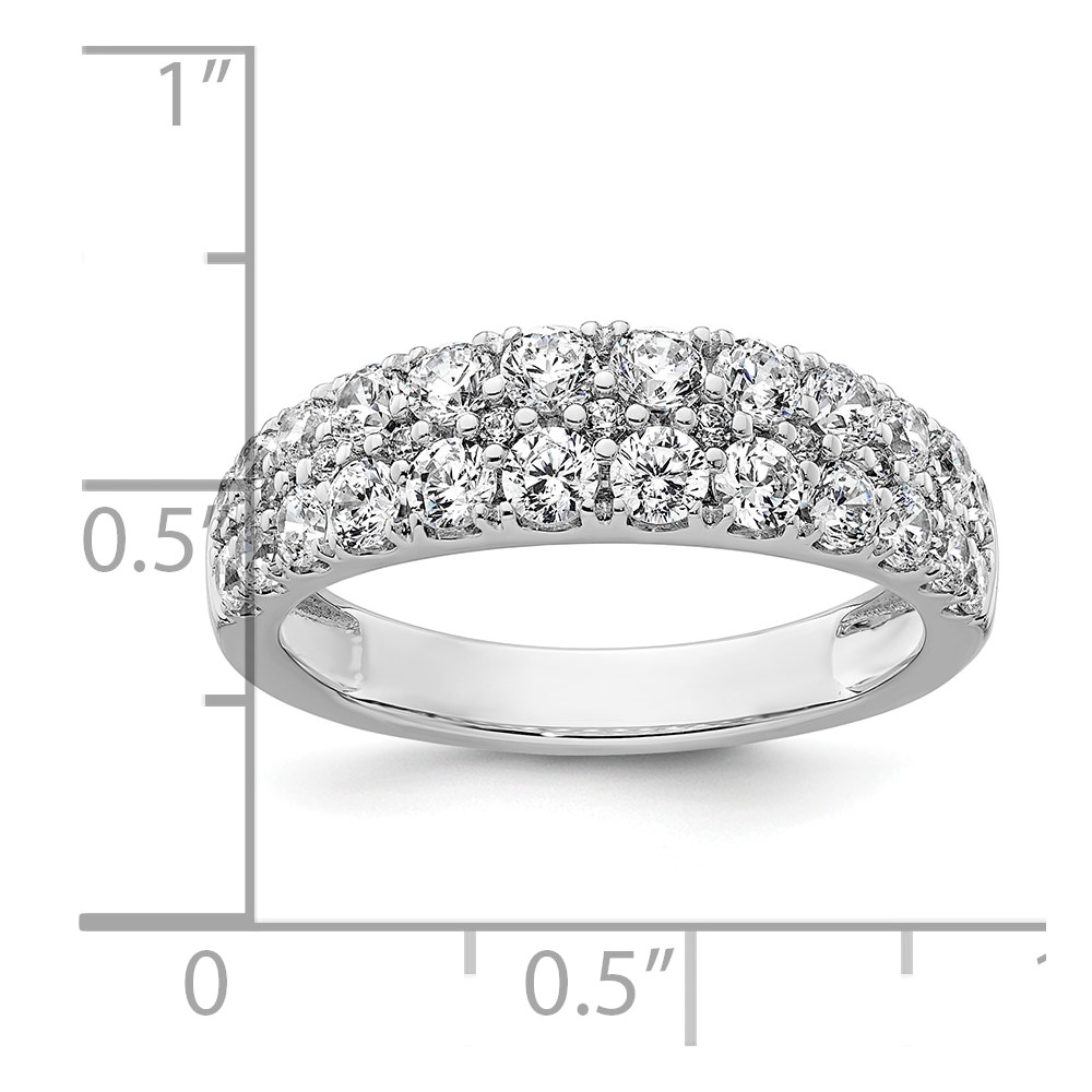 True Origin 14k White Gold 1 1/4 carat Lab Grown Diamond VS DEF Double Row Band (RM11021B-125-WLD)
