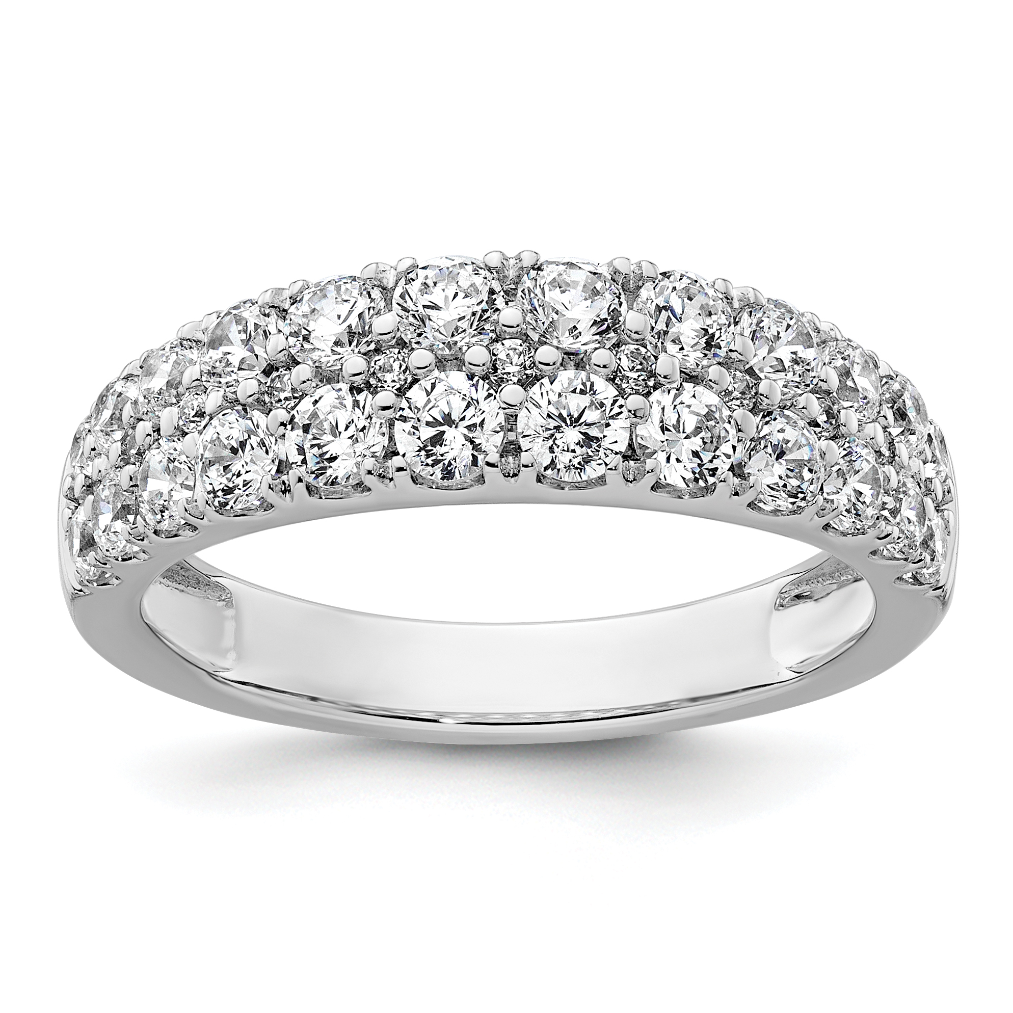 True Origin 14k White Gold 1 1/4 carat Lab Grown Diamond VS DEF Double Row Band (RM11021B-125-WLD)
