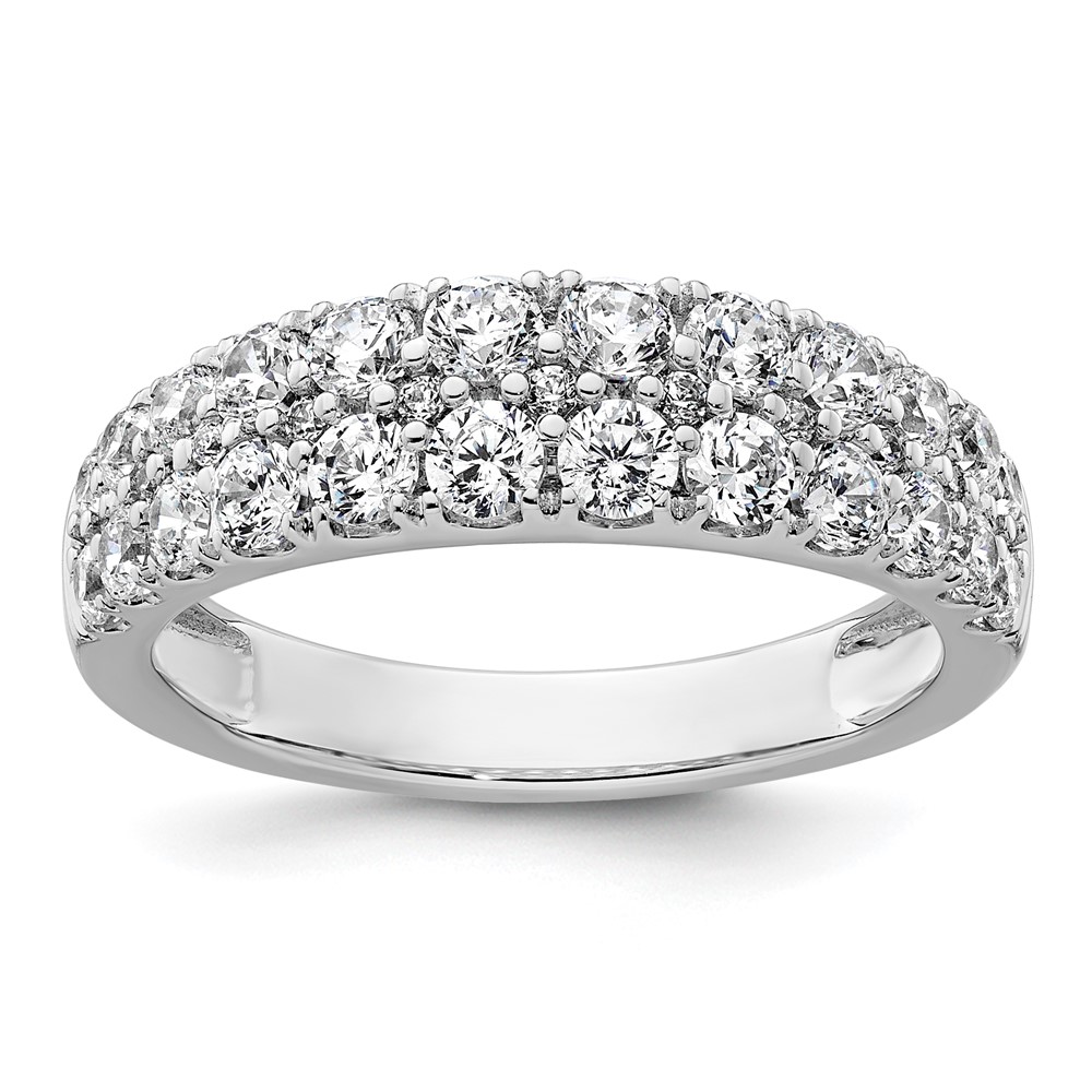 True Origin 14k White Gold 1 1/4 carat Lab Grown Diamond VS DEF Double Row Band (RM11021B-125-WLD)