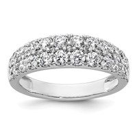 True Origin 14K White Gold 1.25 Carat Lab Grown Diamond VS+ F+ Double Row Complete Band view 1