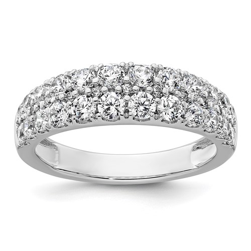 True Origin 14K White Gold 1.25 Carat Lab Grown Diamond VS+ F+ Double Row Complete Band