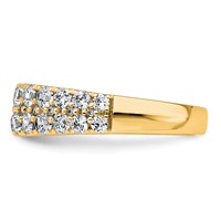 True Origin 14K Yellow Gold 1.25 Carat Lab Grown Diamond VS+ F+ Double Row Complete Band view 3