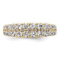 True Origin 14K Yellow Gold 1.25 Carat Lab Grown Diamond VS+ F+ Double Row Complete Band view 4