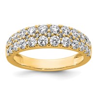 True Origin 14K Yellow Gold 1.25 Carat Lab Grown Diamond VS+ F+ Double Row Complete Band view 1
