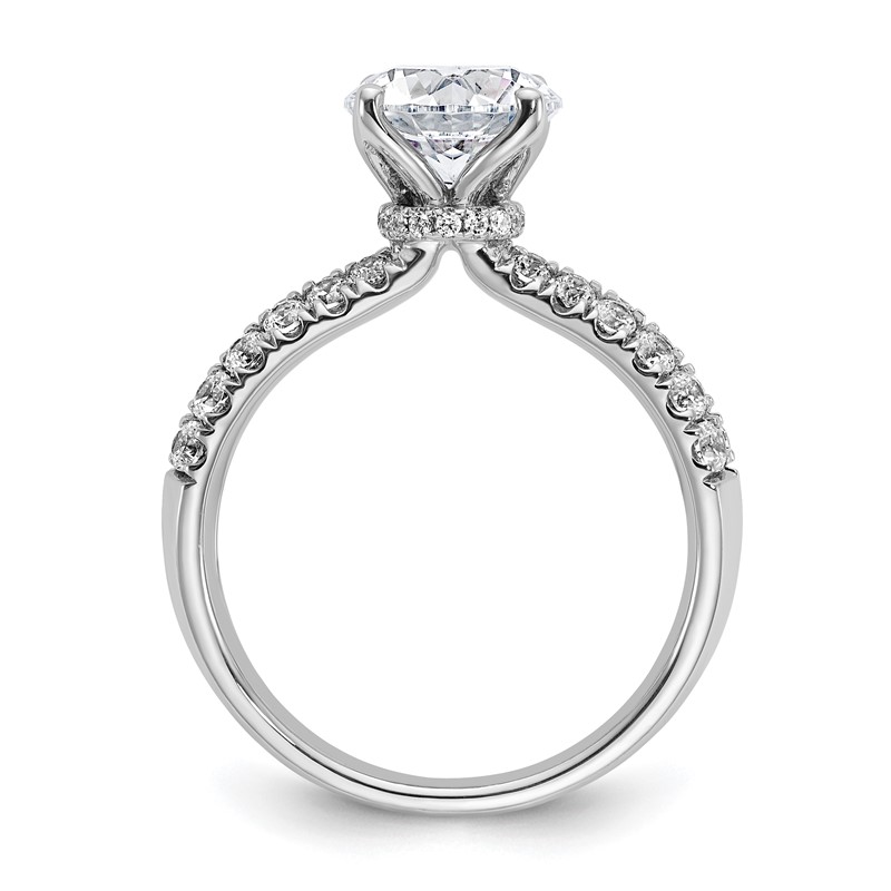 True Origin 14k White Gold 2 5/8 carat Round Lab Grown Diamond VS DEF Round Complete Engagement Ring