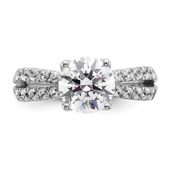 True Origin 14K White Gold 2 5/8 carat Lab Grown Diamond VS+ F+ Complete Round Engagement Ring
