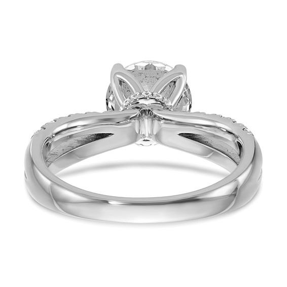 True Origin 14K White Gold 2 5/8 carat Lab Grown Diamond VS+ F+ Complete Round Engagement Ring