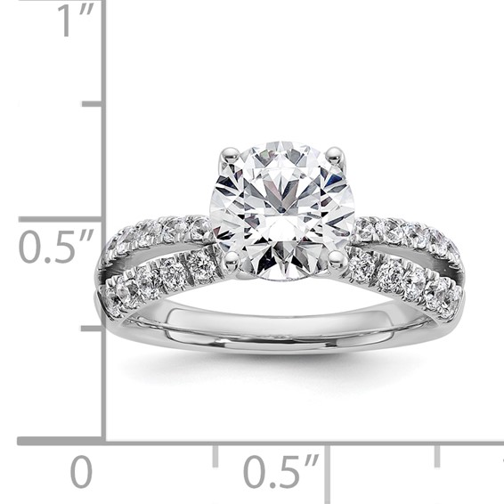 True Origin 14K White Gold 2 5/8 carat Lab Grown Diamond VS+ F+ Complete Round Engagement Ring