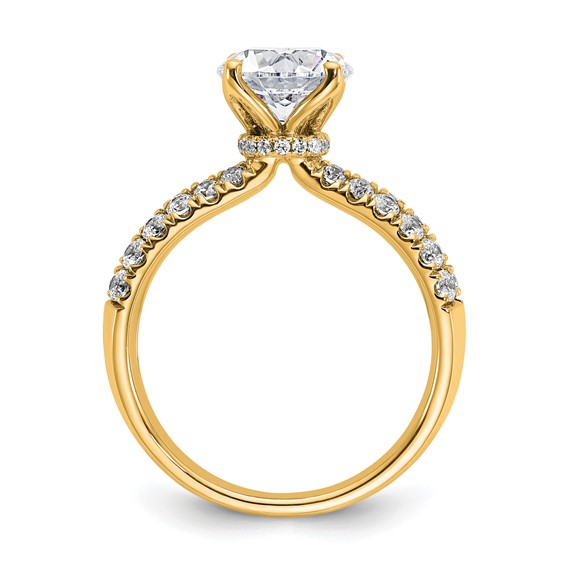 True Origin 14K Yellow Gold 2 5/8 carat Lab Grown Diamond VS+ F+ Complete Round Engagement Ring