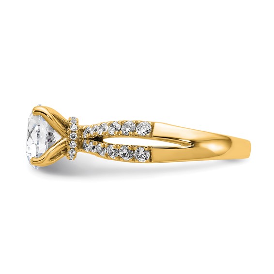 True Origin 14K Yellow Gold 2 5/8 carat Lab Grown Diamond VS+ F+ Complete Round Engagement Ring
