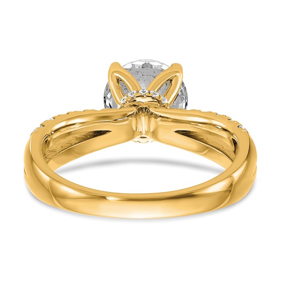 True Origin 14K Yellow Gold 2 5/8 carat Lab Grown Diamond VS+ F+ Complete Round Engagement Ring