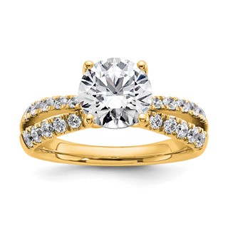 True Origin 14K Yellow Gold 2 5/8 carat Lab Grown Diamond VS+ F+ Complete Round Engagement Ring