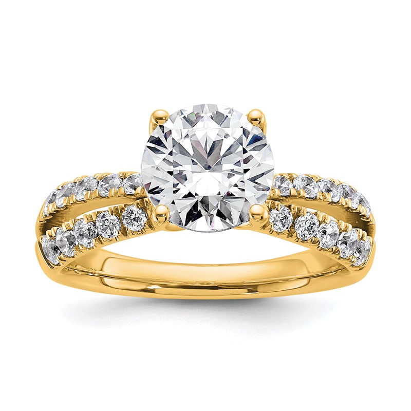 True Origin 14k 2 5/8 carat Round Lab Grown Diamond VS D E F Complete Engagement Ring