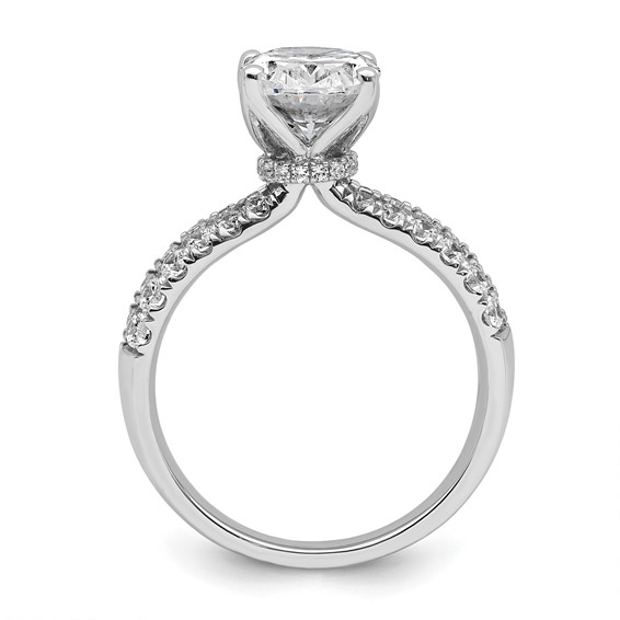 True Origin 14K White Gold 2 5/8 carat Lab Grown Diamond VS+ F+ Complete Oval Engagement Ring