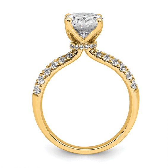 True Origin 14K Yellow Gold 2 5/8 carat Lab Grown Diamond VS+ F+ Complete Oval Engagement Ring