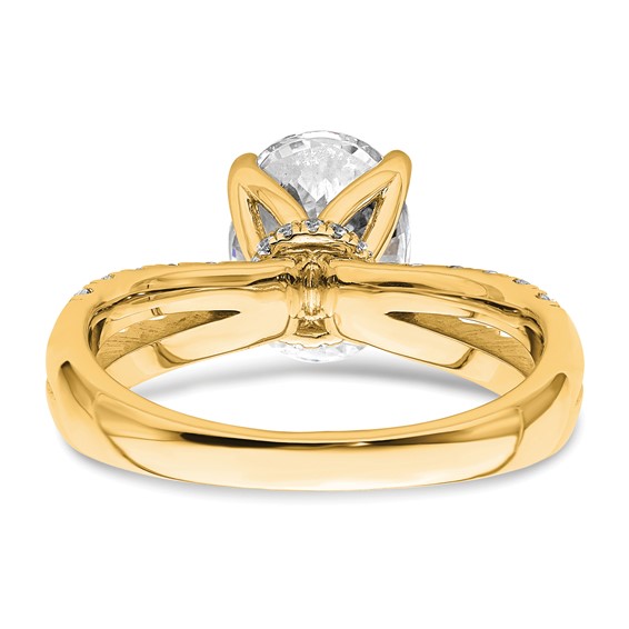 True Origin 14K Yellow Gold 2 5/8 carat Lab Grown Diamond VS+ F+ Complete Oval Engagement Ring