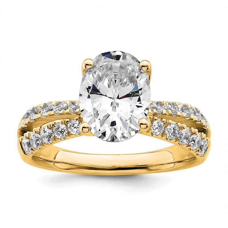 True Origin 14k 2 5/8 carat Oval Lab Grown Diamond VS D E F Complete Engagement Ring