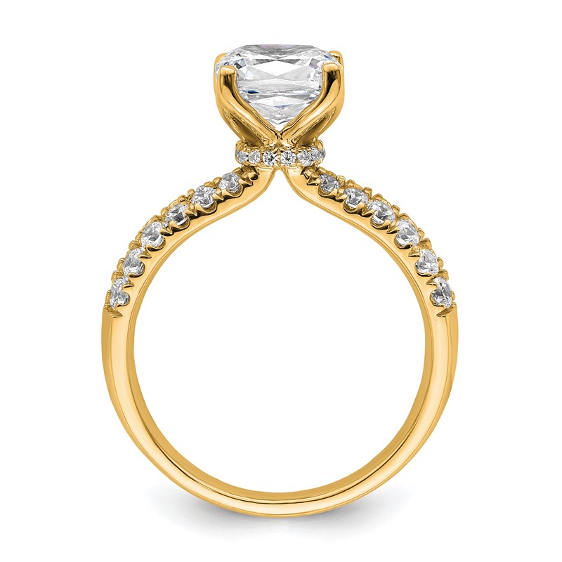 True Origin 14k 2 5/8 carat Cushion Lab Grown Diamond VS D E F Complete Engagement Ring