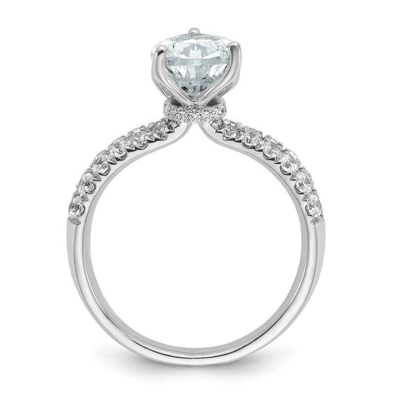 True Origin 14k White Gold 2 5/8 carat Pear Lab Grown Diamond VS DEF Pear Complete Engagement Ring