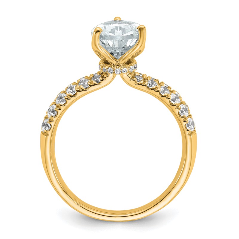 True Origin 14k 2 5/8 carat Pear Lab Grown Diamond VS D E F Complete Engagement Ring