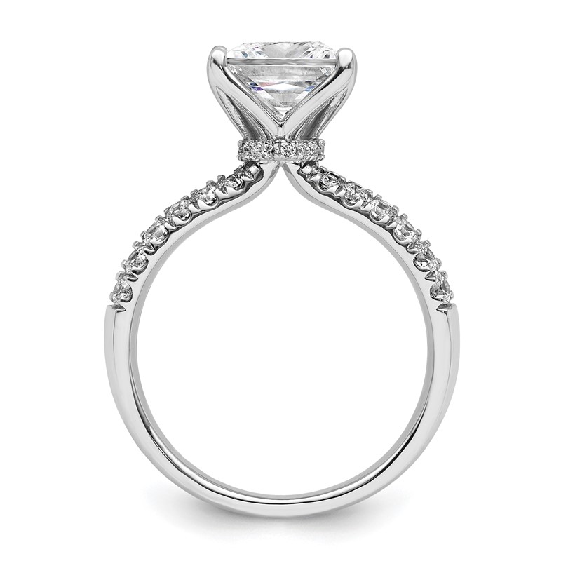 True Origin 14k White Gold 2 5/8 carat Princess Lab Grown Diamond VS DEF Princess Complete Engagement Ring