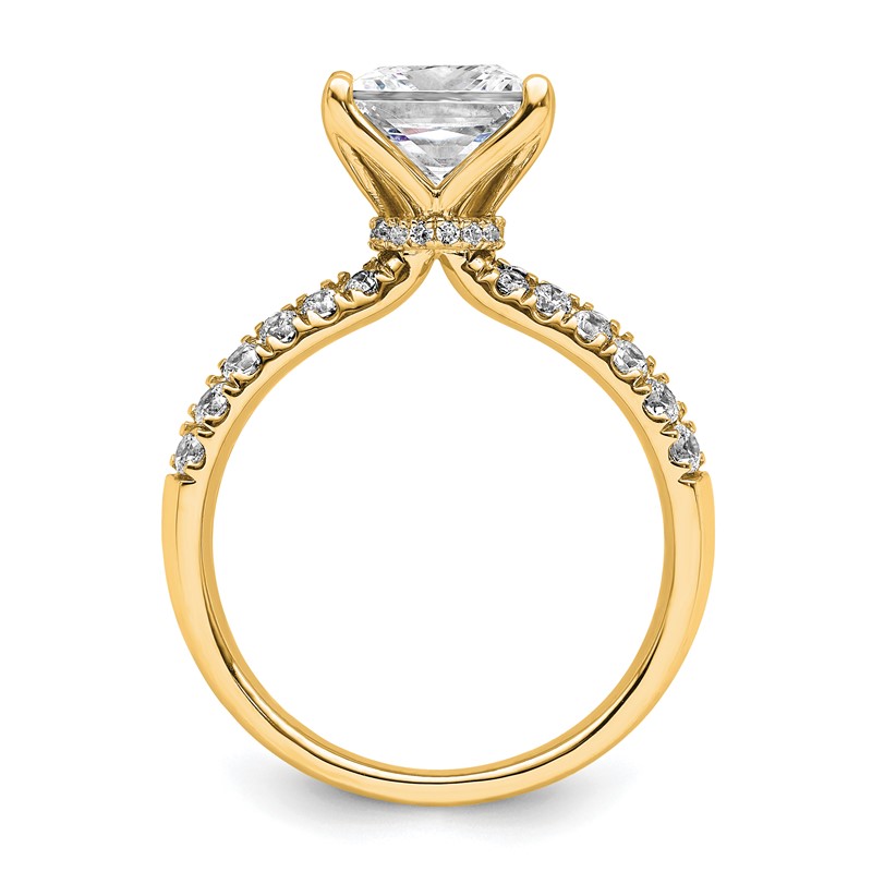 True Origin 14k 2 5/8 carat Princess Lab Grown Diamond VS D E F Complete Engagement Ring