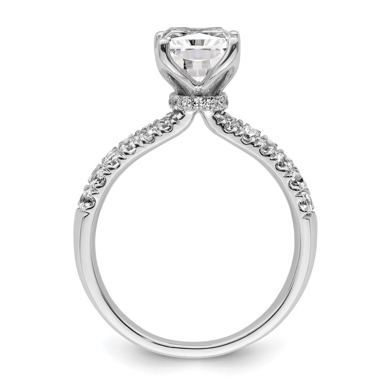 True Origin 14k White Gold 2 5/8 carat Radiant Lab Grown Diamond VS DEF Radiant Complete Engagement Ring