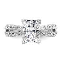 True Origin 14K White Gold 2.62 Carat Lab Grown Diamond VS+ F+ Complete Radiant Engagement Ring view 4