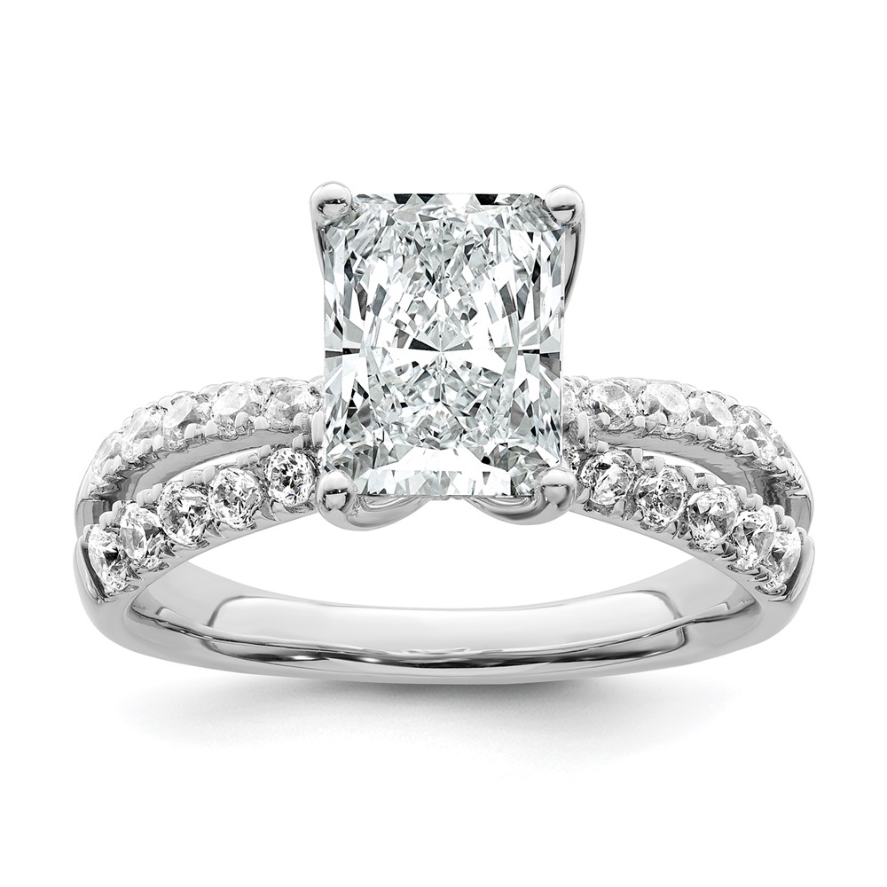 True Origin 14K White Gold 2.62 Carat Lab Grown Diamond VS+ F+ Complete Radiant Engagement Ring