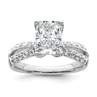 True Origin 14K White Gold 2.62 Carat Lab Grown Diamond VS+ F+ Complete Radiant Engagement Ring view 1
