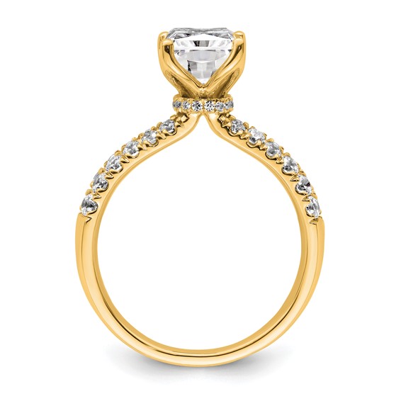 True Origin 14K Yellow Gold 2 5/8 carat Lab Grown Diamond VS+ F+ Complete Radiant Engagement Ring