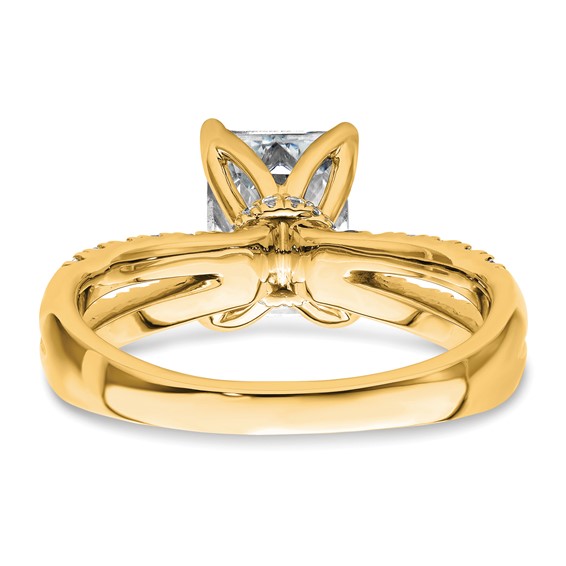True Origin 14K Yellow Gold 2 5/8 carat Lab Grown Diamond VS+ F+ Complete Radiant Engagement Ring