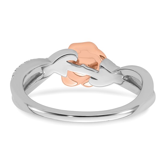 14k Two-tone Complete Diamond Bypass Rose Promise Ring