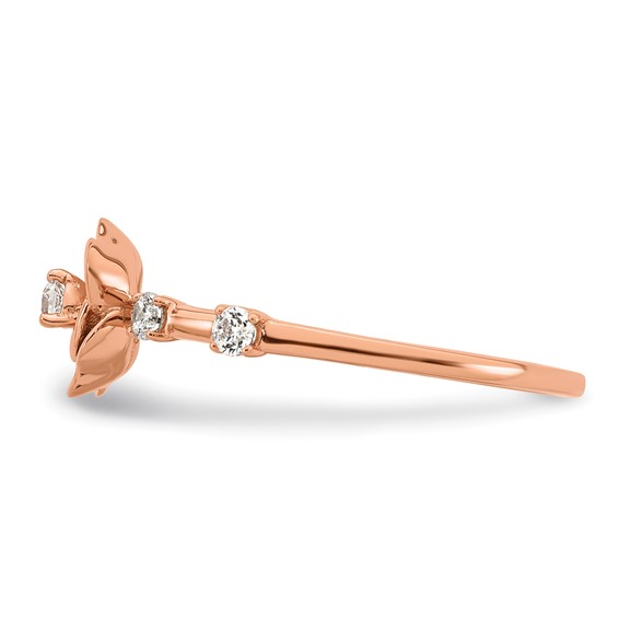 14K Rose Gold Complete Diamond Rose Promise Ring
