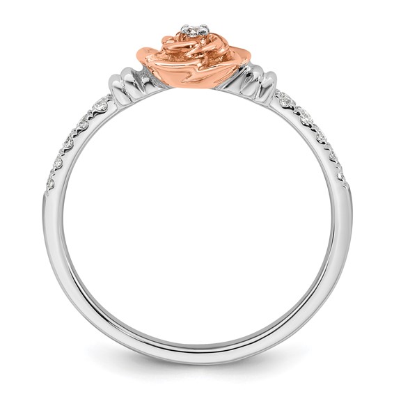 14k Two-tone Complete Diamond Rose Promise Ring
