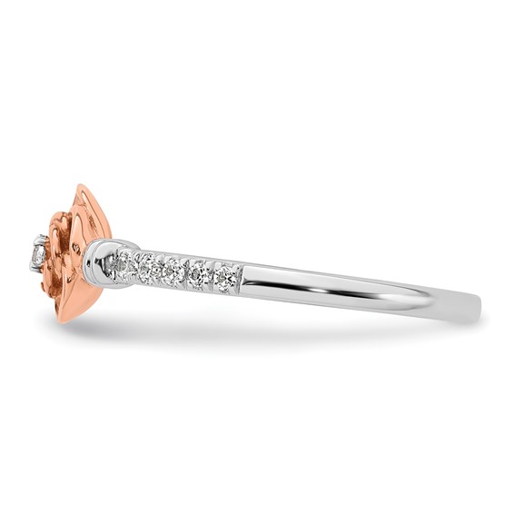 14k Two-tone Complete Diamond Rose Promise Ring