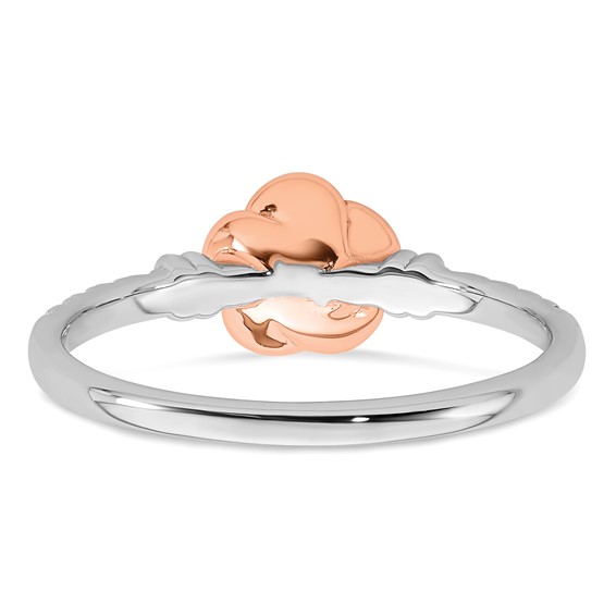 14k Two-tone Complete Diamond Rose Promise Ring