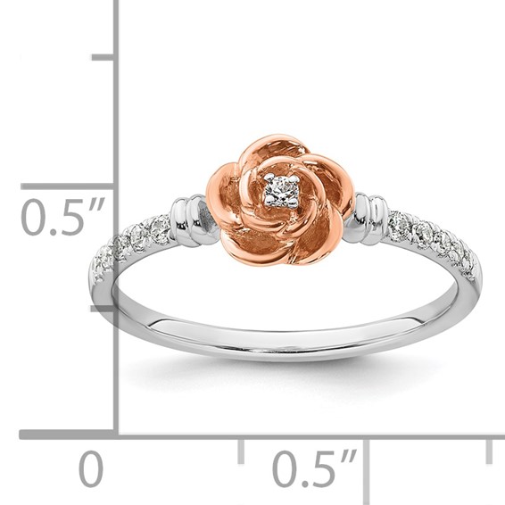 14k Two-tone Complete Diamond Rose Promise Ring
