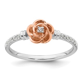 14k Two-tone Complete Diamond Rose Promise Ring